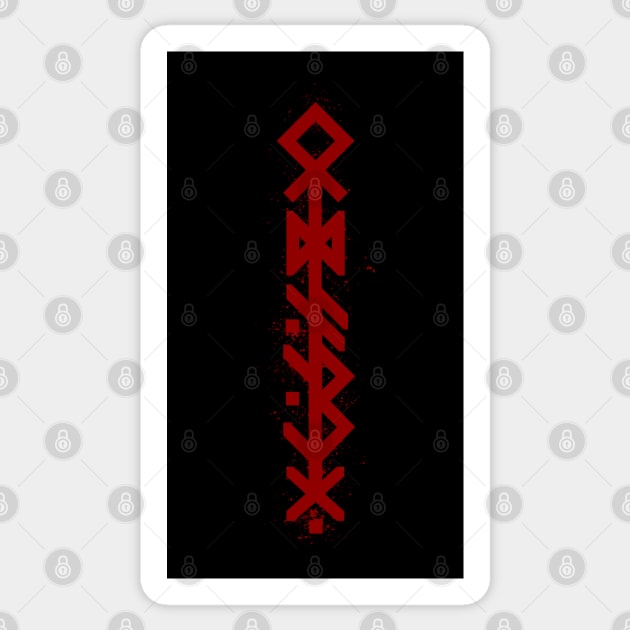 ODIN'S SPEAR - Red Bind Rune Design INK SPLAT Sticker by SALENTOmadness